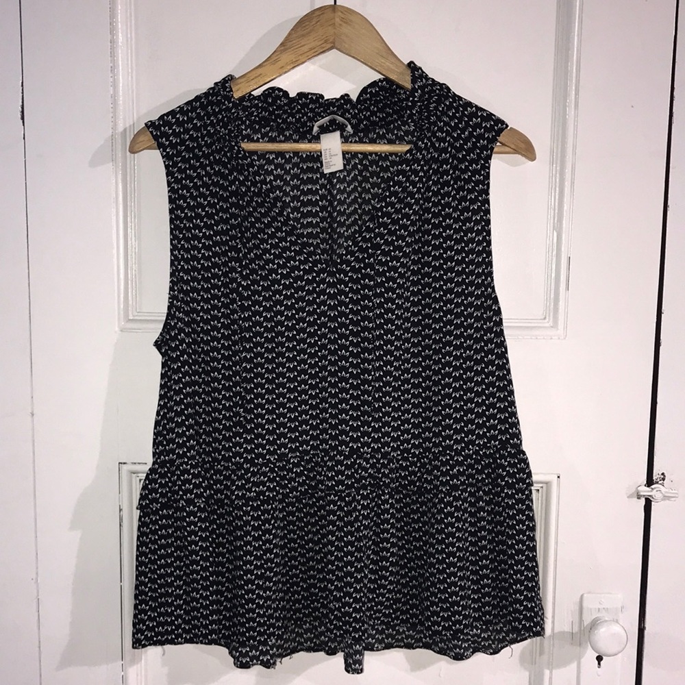 H&M Sleeveless Print Blouse Sz 14 XLarge